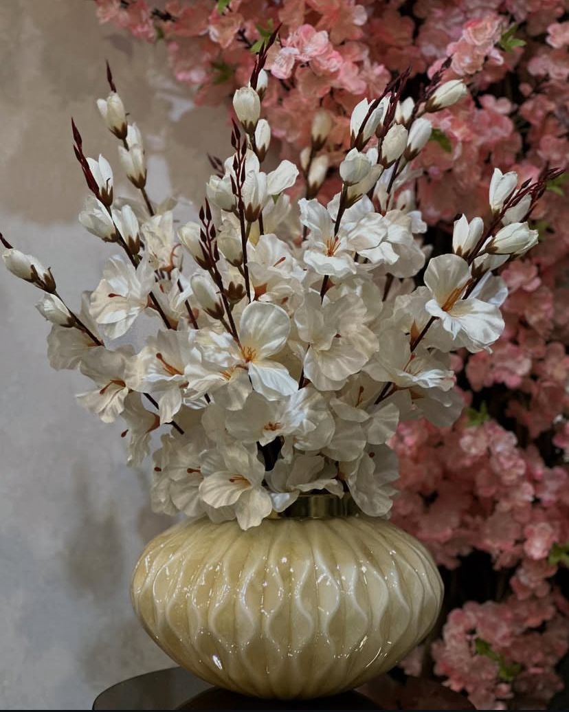 گلدان شیشه ای لب فلزی کد 27