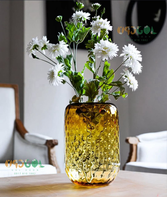 گلدان شیشه ای دفرمه دست ساز مدل گلوریا