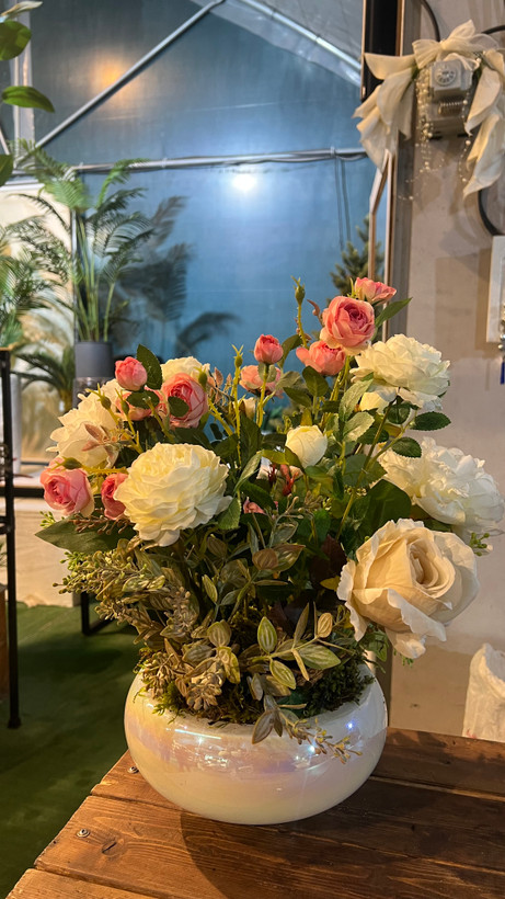 گلدان شیشه ای رومیزی لب فلزی کد 38 کوچک